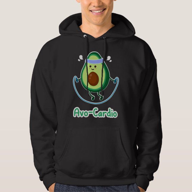 Avo Cardio  Avocado Workout Hoodie (Framsida)