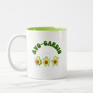Avo-Cardio Funny Avocado Fitness Två-Tonad Mugg