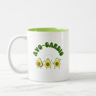Avo-Cardio Funny Avocado Fitness Två-Tonad Mugg