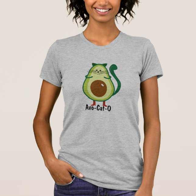 Avo-Cat-O Funny Cute Shirt, Geeky Avocado Älskare T Shirt (Framsida)