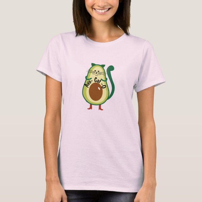 Avo-cat-o , Funny Nerdy Cat Guac Avocado Älskare T T Shirt (Framsida)