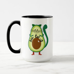 Avo-cat-o, Nerdy Cat Guac Avocado Funny Coffee Mugg
