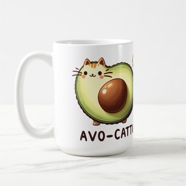 Avo-Catto - Punny Cat Avocado Mugg (Vänster)
