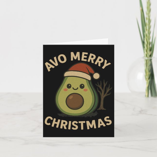 Avo God jul Funny Avocado Pun Kort (Framsida)