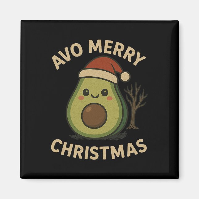 Avo God jul Funny Avocado Pun Magnet (Framsidan)