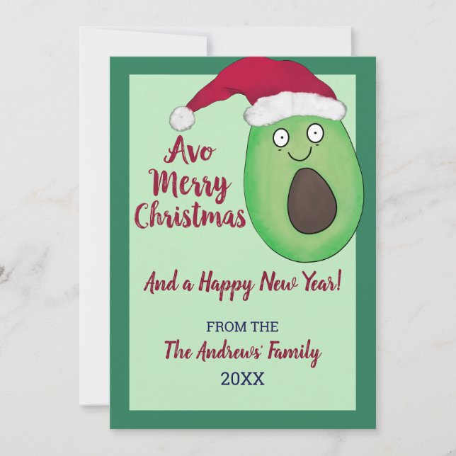 Avo God jul Quote Avocado juljul Julkort (Framsida)