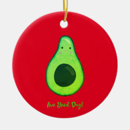 Avo Goddag Punsam Avokado  Julgransprydnad Keramik