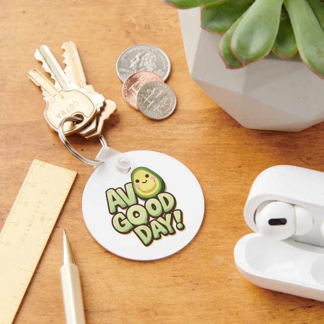Avo Good Day – Cute Avocado Pun Keychain Nyckelring (Skrivbord)
