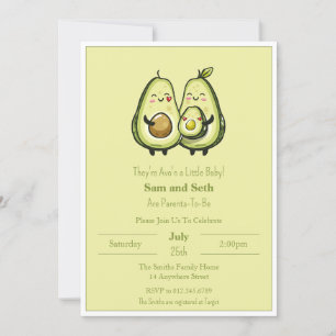 Avo i en Baby Avocado Baby Shower Inbjudningar