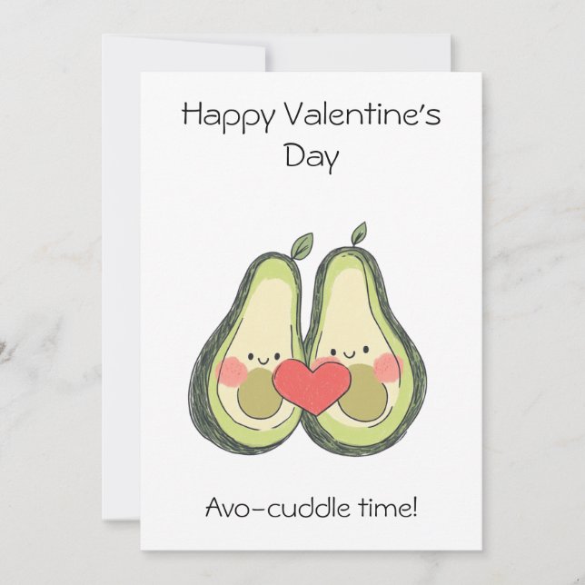 Avo-knuffstund! – Söt Alla hjärtans dag-kort Kort (Framsida)