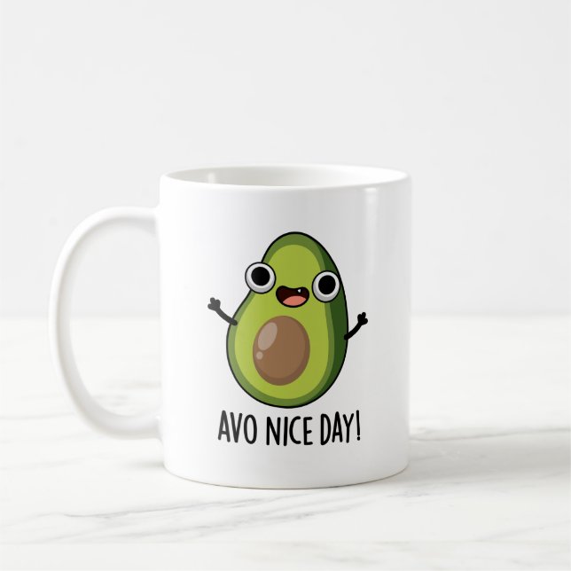 Avo Nice Day Funny Avocado Pun Kaffemugg (Vänster)