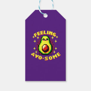 Avo-some - Lustigt Pixel Art Avocado Design Presentetikett