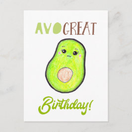 Avo underbar födelsedagskalkawaii hand plockade av vykort