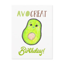 Avo underbar födelsedagskalkawaii hand plockade av