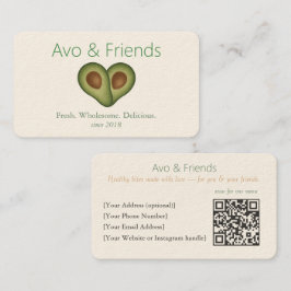 Avo & Vänner | Avocado Logotyp Health Food - Visitkort