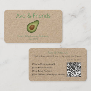 Avo & Vänner   Avocado Logotyp Health Food - Visitkort