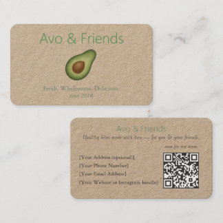 Avo & Vänner | Avocado Logotyp Health Food - Visitkort