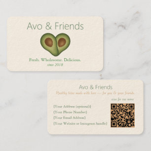 Avo & Vänner   Avocado Logotyp Health Food - Visitkort