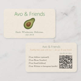 Avo & Vänner | Avocado Logotyp Health Food - Visitkort