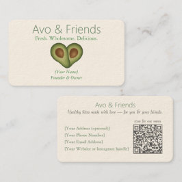 Avo & Vänner | Avocado Logotyp Health Food - Visitkort