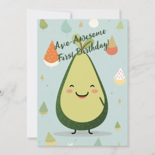 AvoAwesome 1-års födelsedagskort Inbjudningar