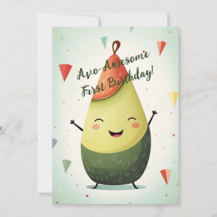 AvoAwsome 1:a Birthday Card Inbjudningar