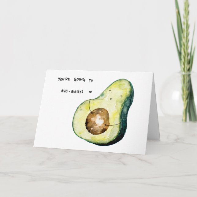 Avobaby Food Pun Grattiss Greeting Card Kort (Framsida)