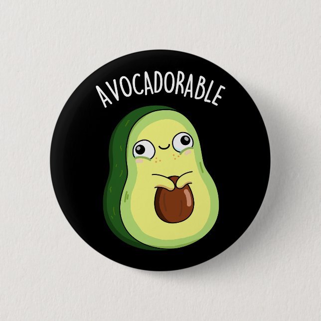 Avoc-adsible Funny Avocado Pun Mörk BG Knapp (Framsida)