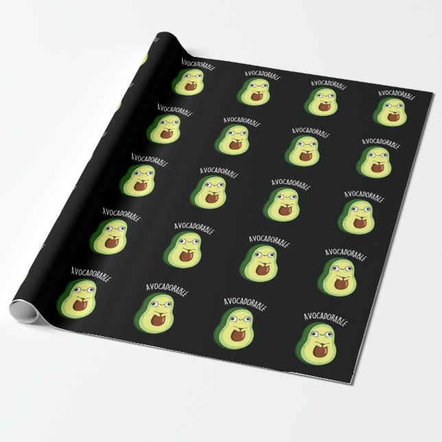 Avoc-adsible Funny Avocado Pun Mörk BG Presentpapper (Utrullad)