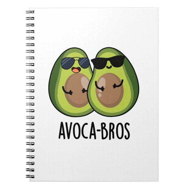 Avoca-bröder Rolig Avokado Puns Anteckningsbok (Framsidan)