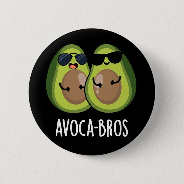 Avoca-bros Funny Avocado Pun Mörk BG Knapp (Framsida)
