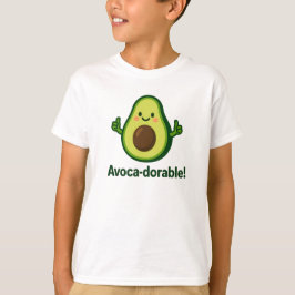 Avoca-dorabel Söt Grön Avokado Design T Shirt