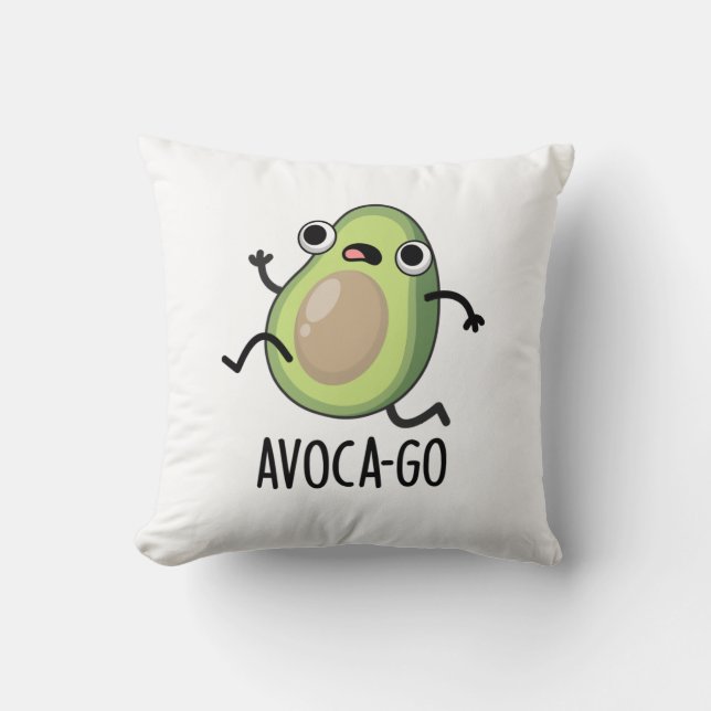 Avoca-go Funny Avocado Pun Kudde (Framsida)