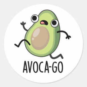 Avoca-go Funny Avocado Pun Runt Klistermärke