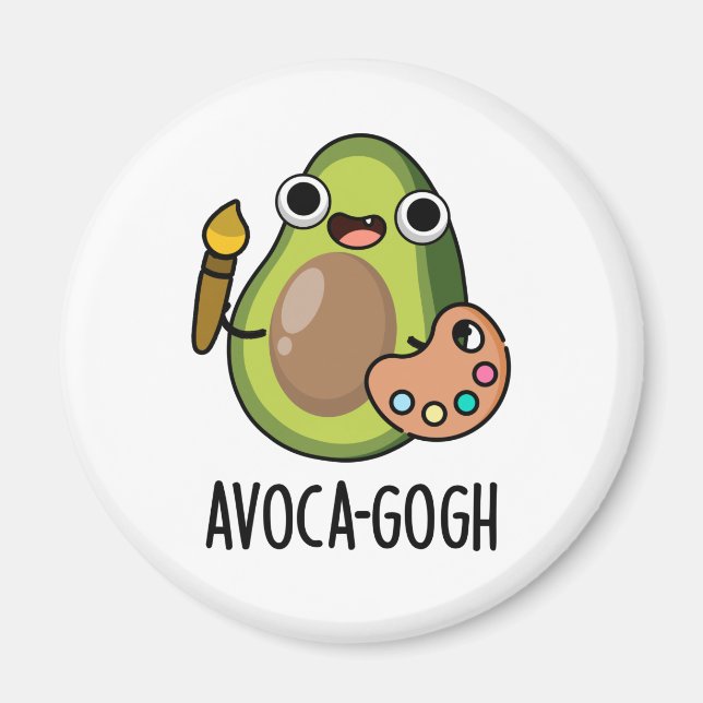 Avoca-gogh Funny Avocado Artist Pun Magnet (Framsidan)
