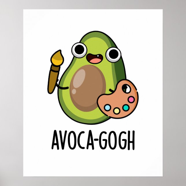 Avoca-gogh Funny Avocado Artist Pun Poster (Framsidan)