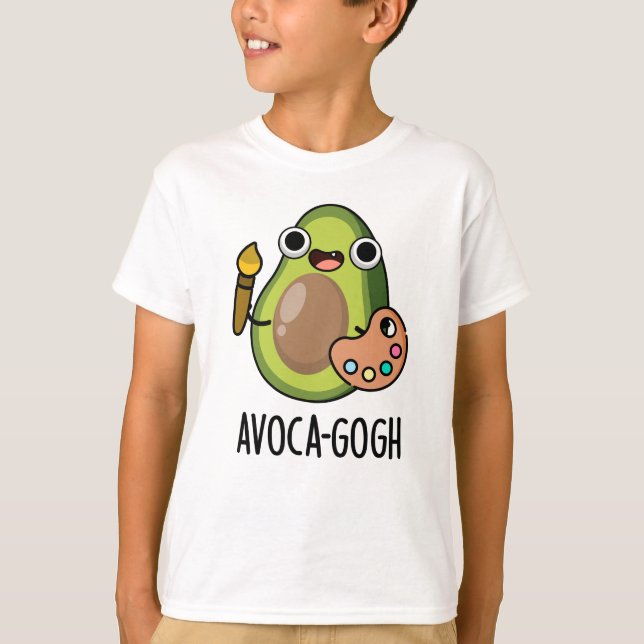 Avoca-gogh Funny Avocado Artist Pun T Shirt (Framsida)