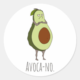 Avoca-inget: Grumpy avokado Runt Klistermärke