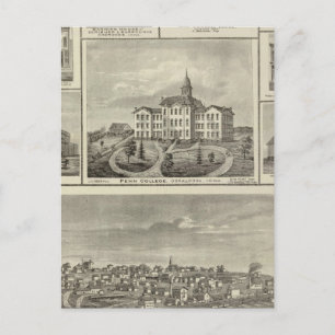 Avoca Penn College, Oskaloosa byggnad i Dexter Vykort