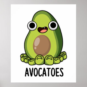 Avoca-tår Roliga Avokado-Ordlek Poster