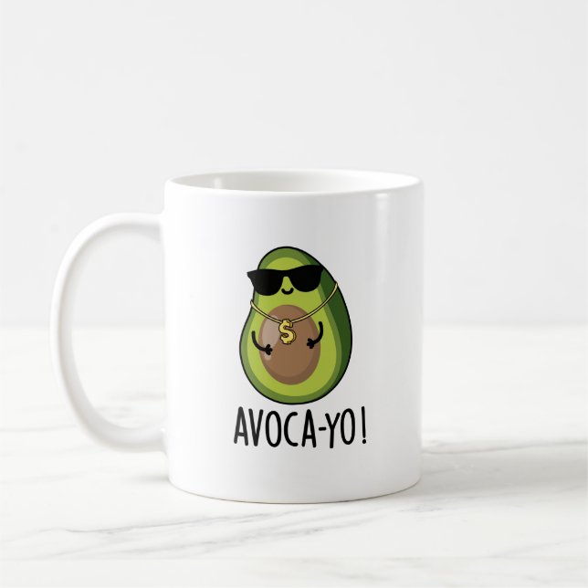 Avoca-yo Funny Coola Avocado Pun Kaffemugg (Vänster)