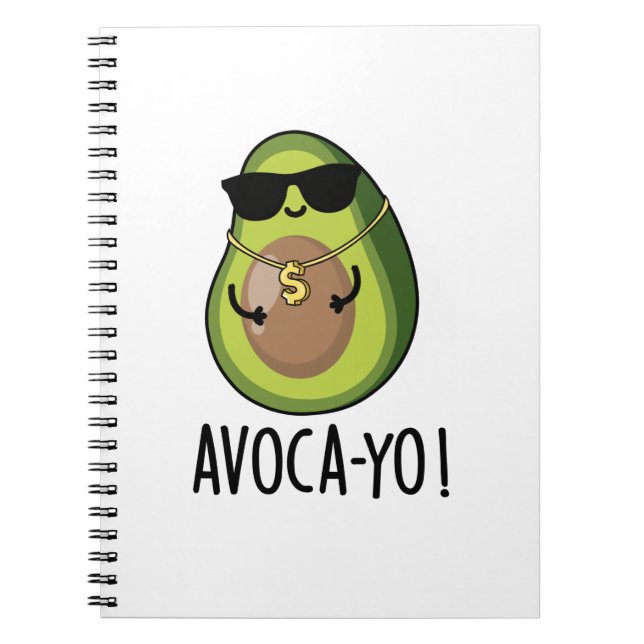 Avoca-yo Roligt Coolt Avokado Puns  Anteckningsbok (Framsidan)