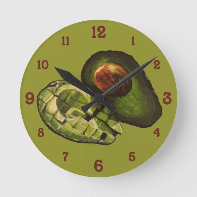 Avocado Acrylic Wall Clock Rund Klocka (Framsida)