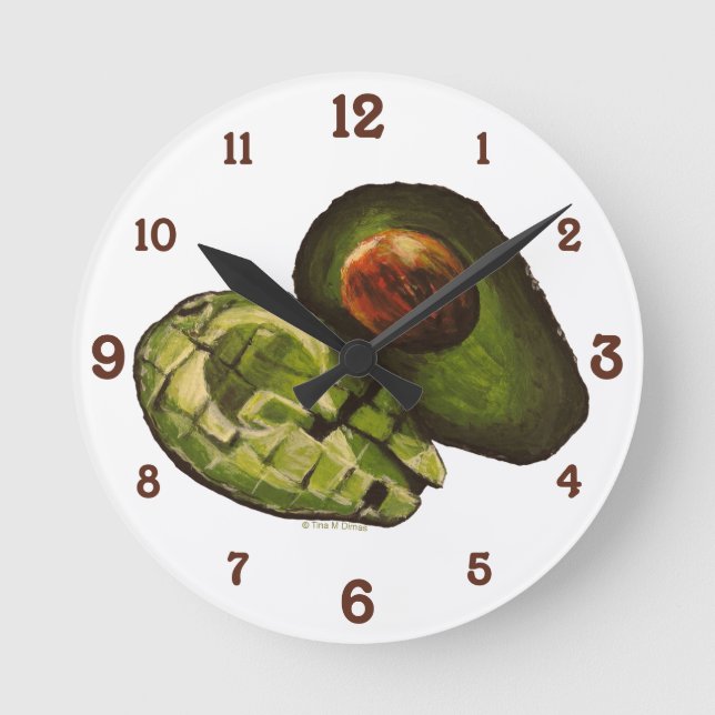 Avocado Acrylic Wall Clock Rund Klocka (Framsida)