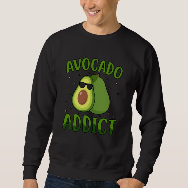 Avocado Addict Vegan Vegan Saying Lång Ärmad Tröja (Framsida)