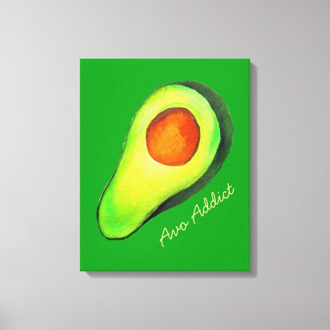 Avocado addito grönt söt konst canvastryck (Framsida)
