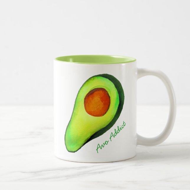 Avocado addito grönt söt konst Två-Tonad mugg (Höger)