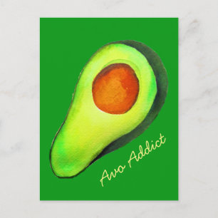 Avocado addito grönt söt konst vykort
