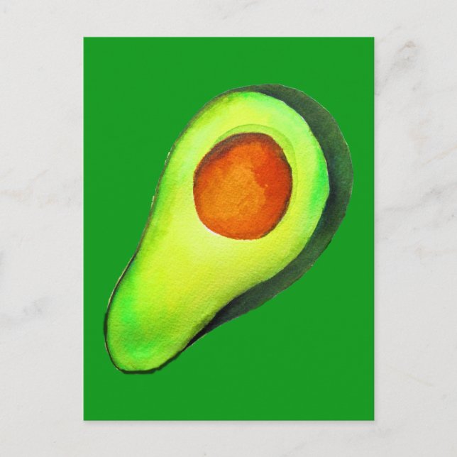 Avocado addito grönt söt konst vykort (Framsida)