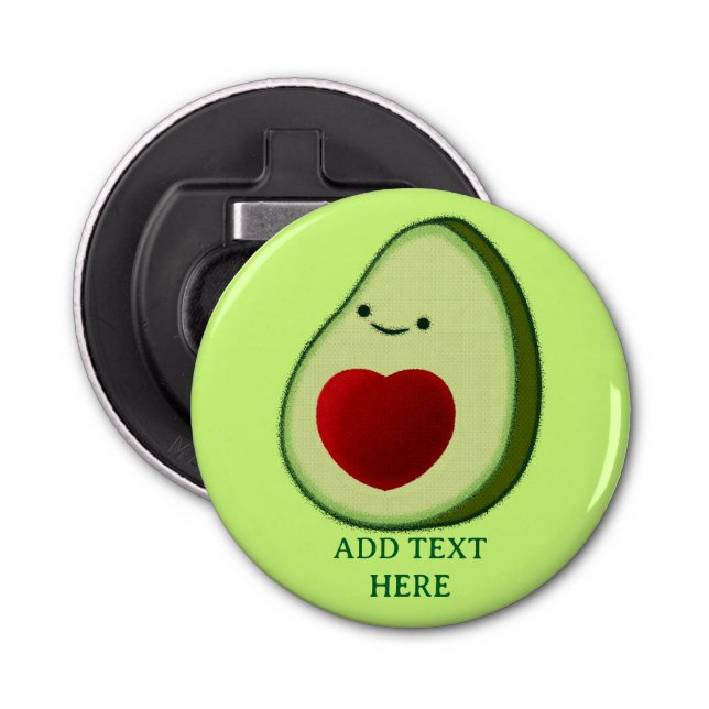 Avocado Älskare Cute Tecknad Flasköppnare (Framsidan)
